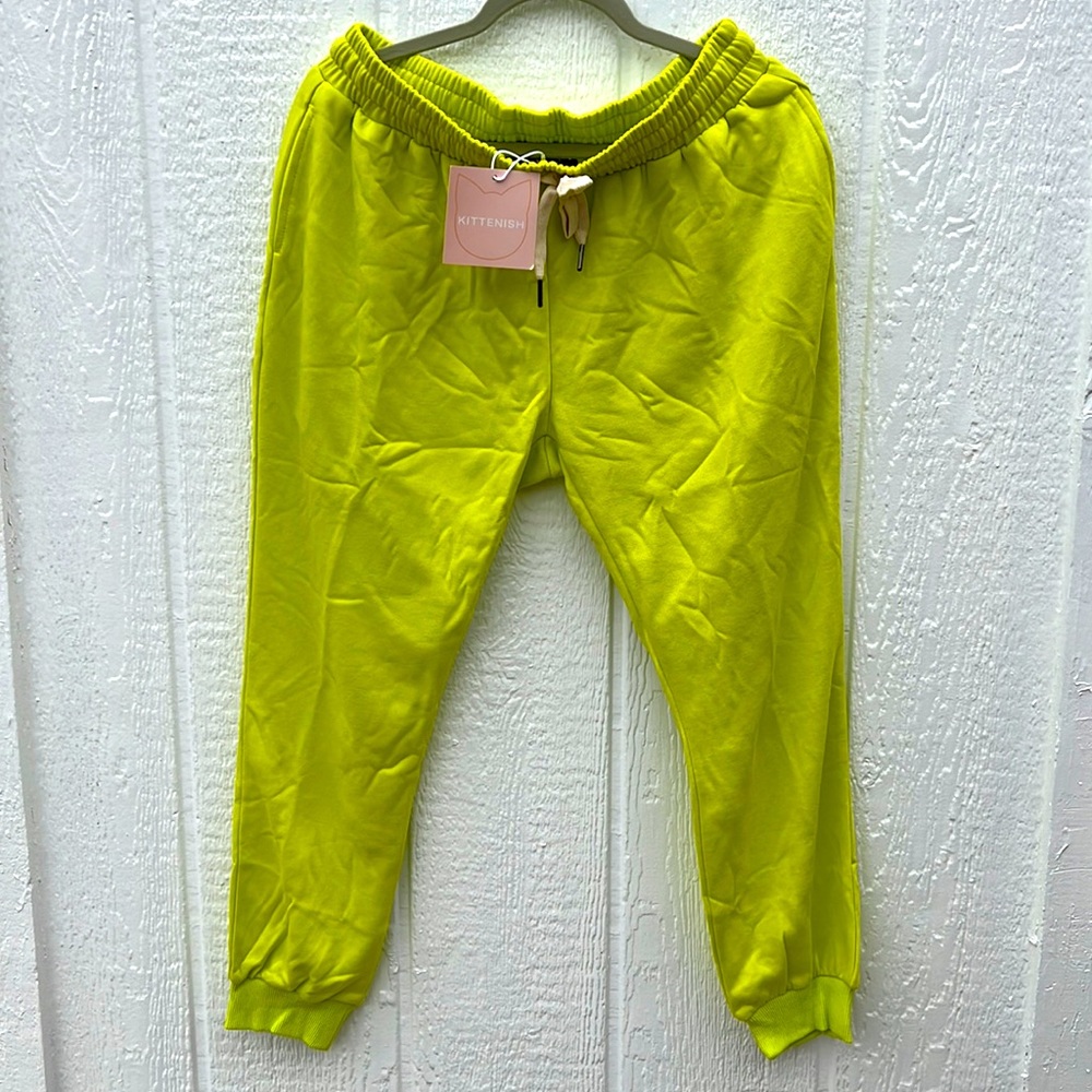 Lime Green Kittenish Joggers NWT XL